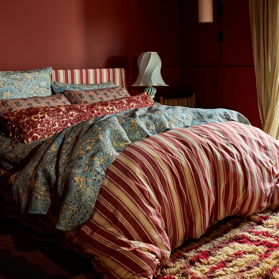 Selene Cotton Quilt Cover - Crimson - Sage & Clare