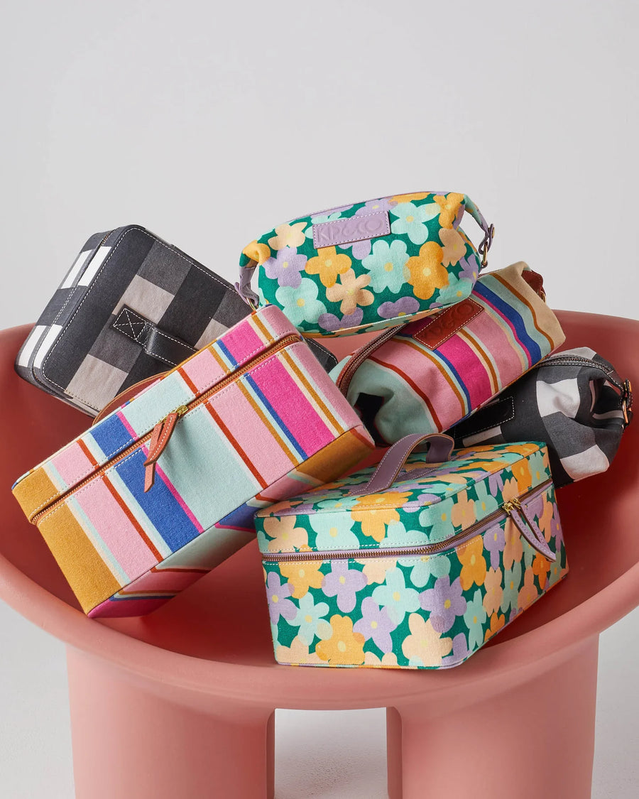Black & White Gingham Toiletry Bag -  Kip & Co.