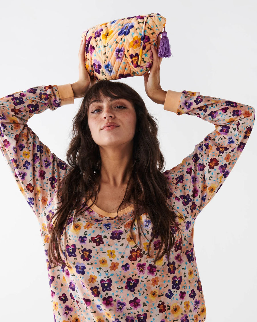 Pansy Velvet Toiletry Bag Kip & Co. Ro Haus