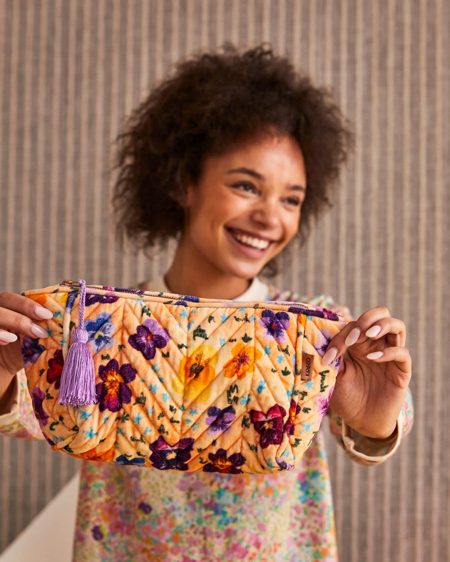 Pansy Velvet Toiletry Bag Kip & Co. Ro Haus