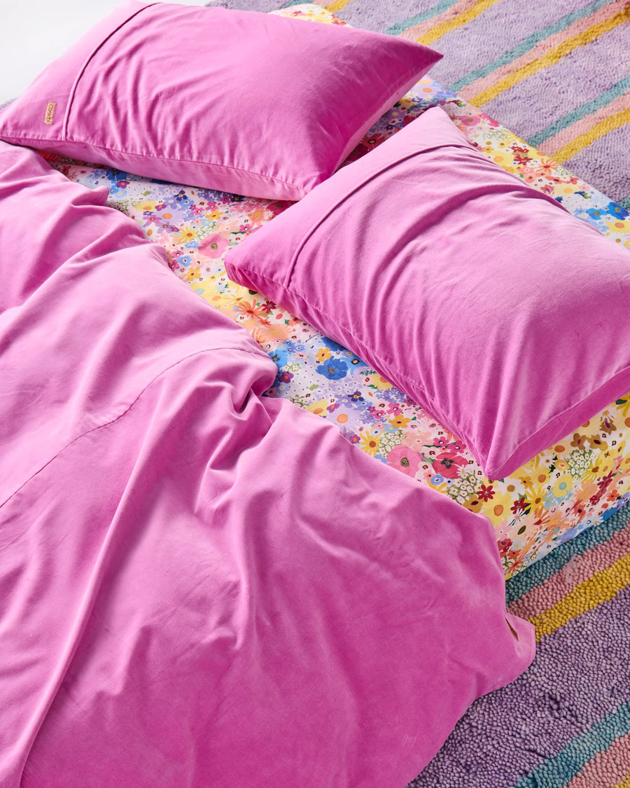 Super Pink Velvet Pillowcase Set - Kip & Co.