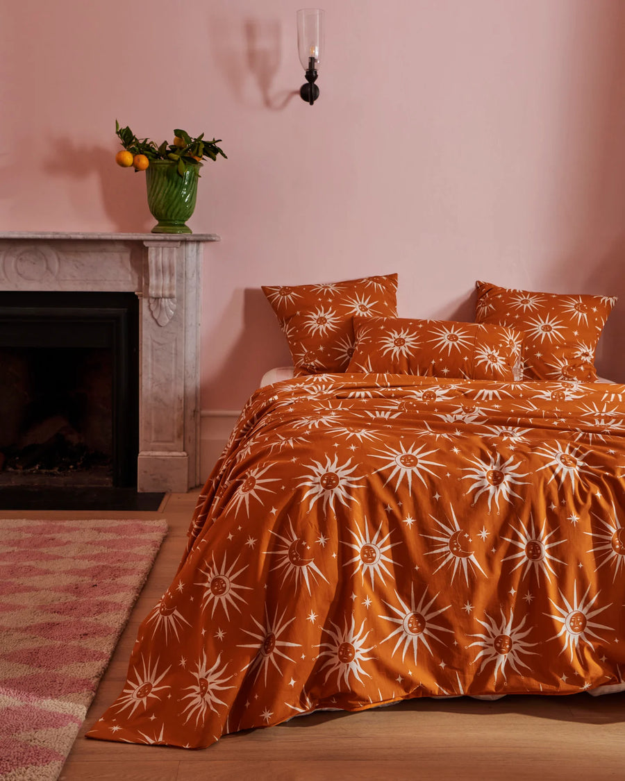 Ray Of Light Ochre Organic Cotton Quilt Cover - Kip & Co.