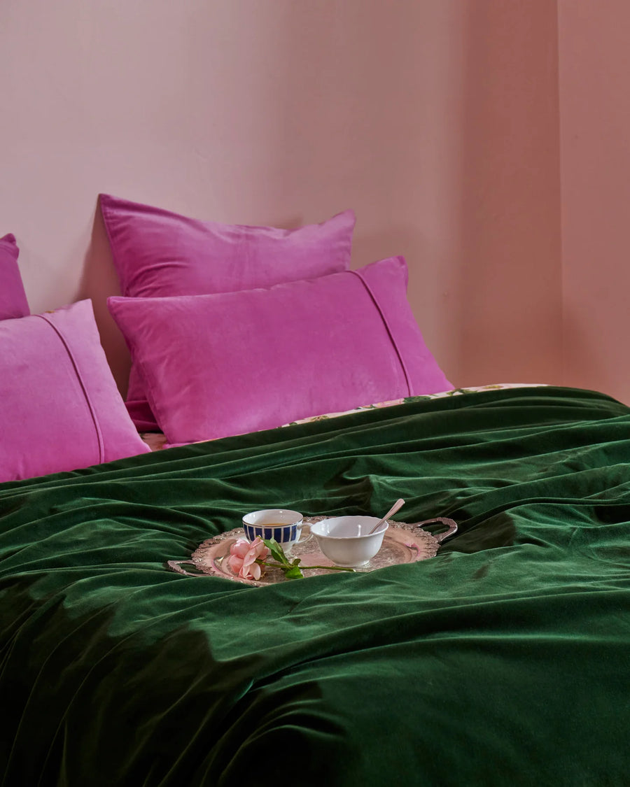 Super Pink Velvet European Pillowcase Set - Kip & Co.