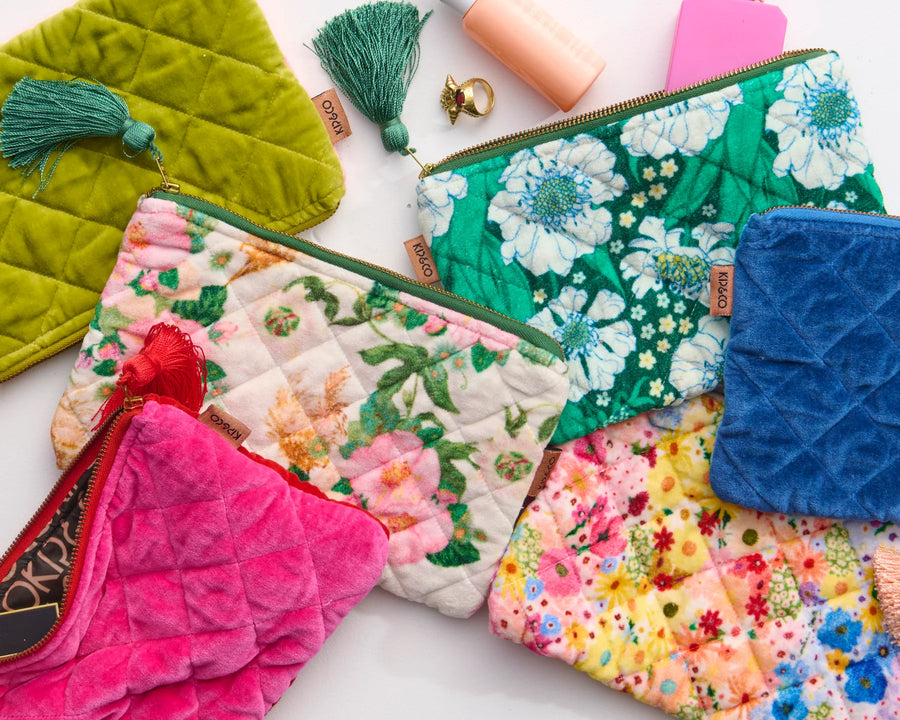 Sunday Stroll Velvet Cosmetics Purse - Kip & Co.