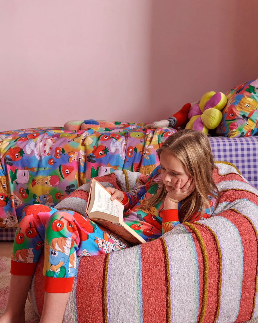 Rose Water Stripe Boucle Beanbag - Kip & Co.