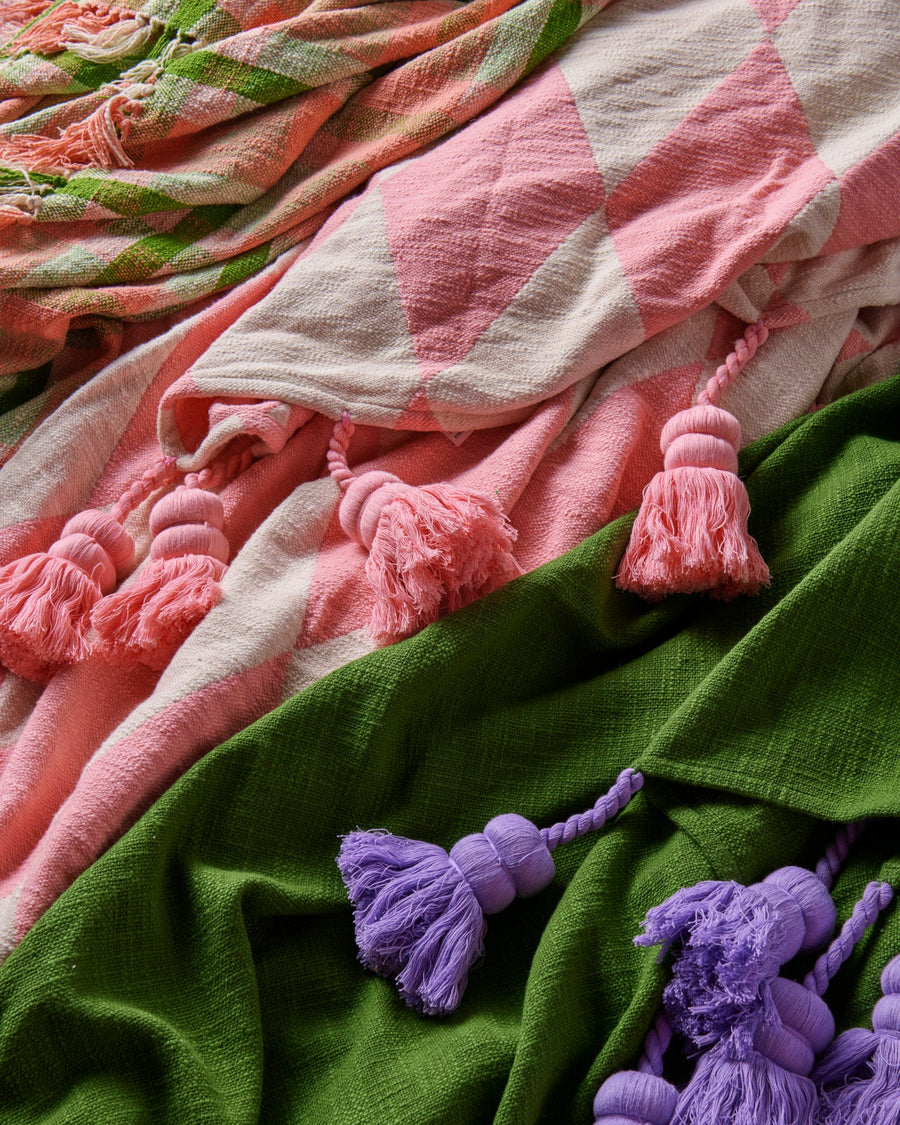 Green With Envy Tassel Throw Kip – Ro Haus - Main Image