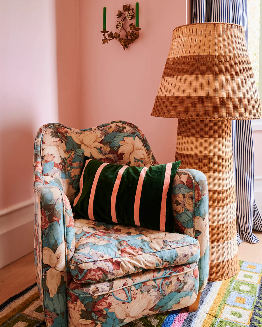 Tuscan Stripe Velvet Rectangle Cushion - Kip & Co.