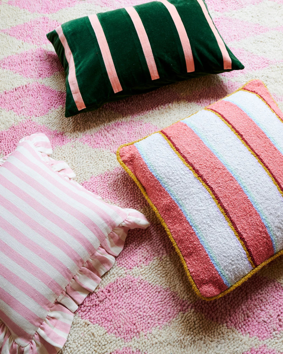 Tuscan Stripe Velvet Rectangle Cushion - Kip & Co.