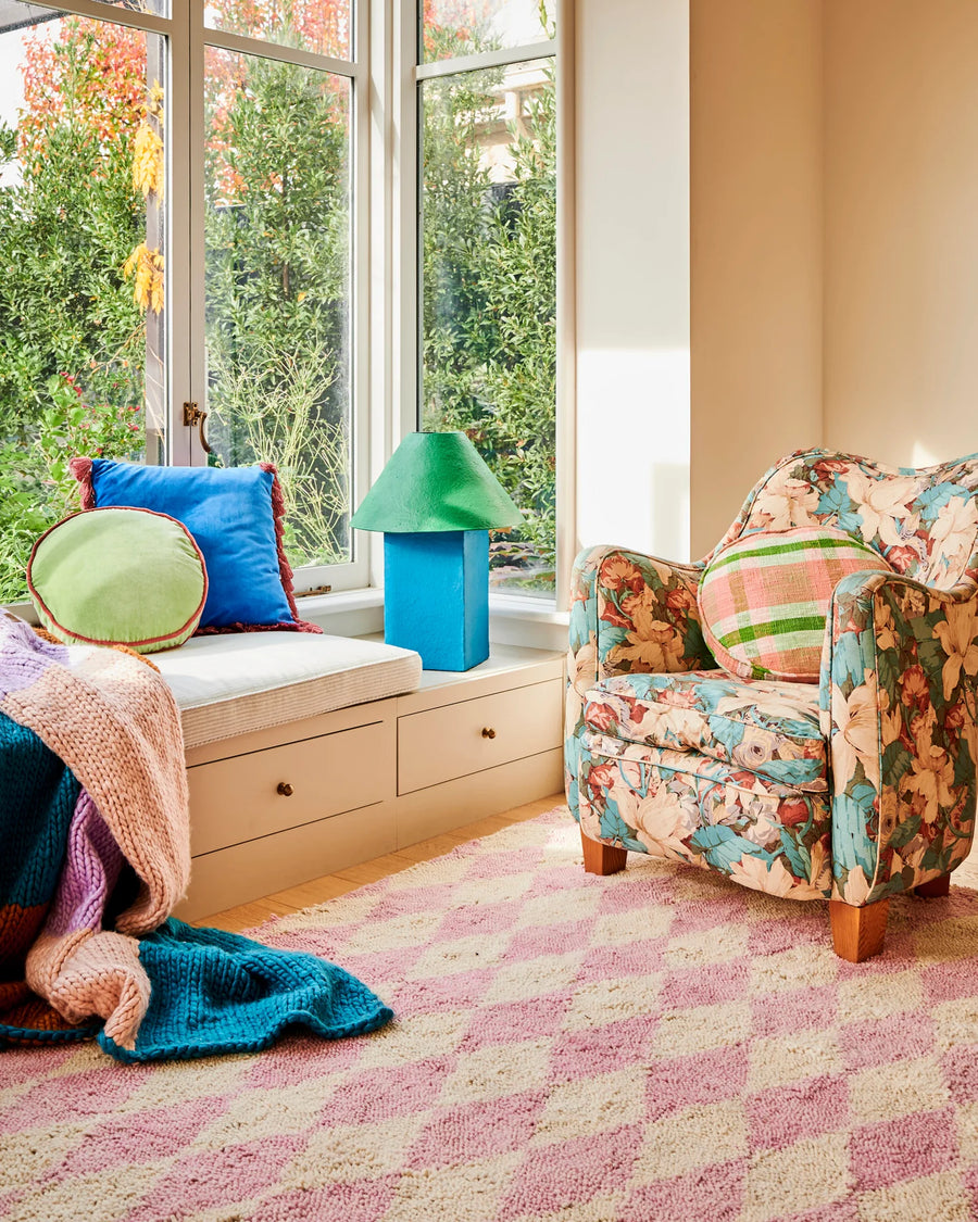 Pistachio Tartan Woven Pea Cushion -  Kip & Co.