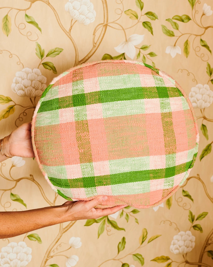 Pistachio Tartan Woven Pea Cushion -  Kip & Co.