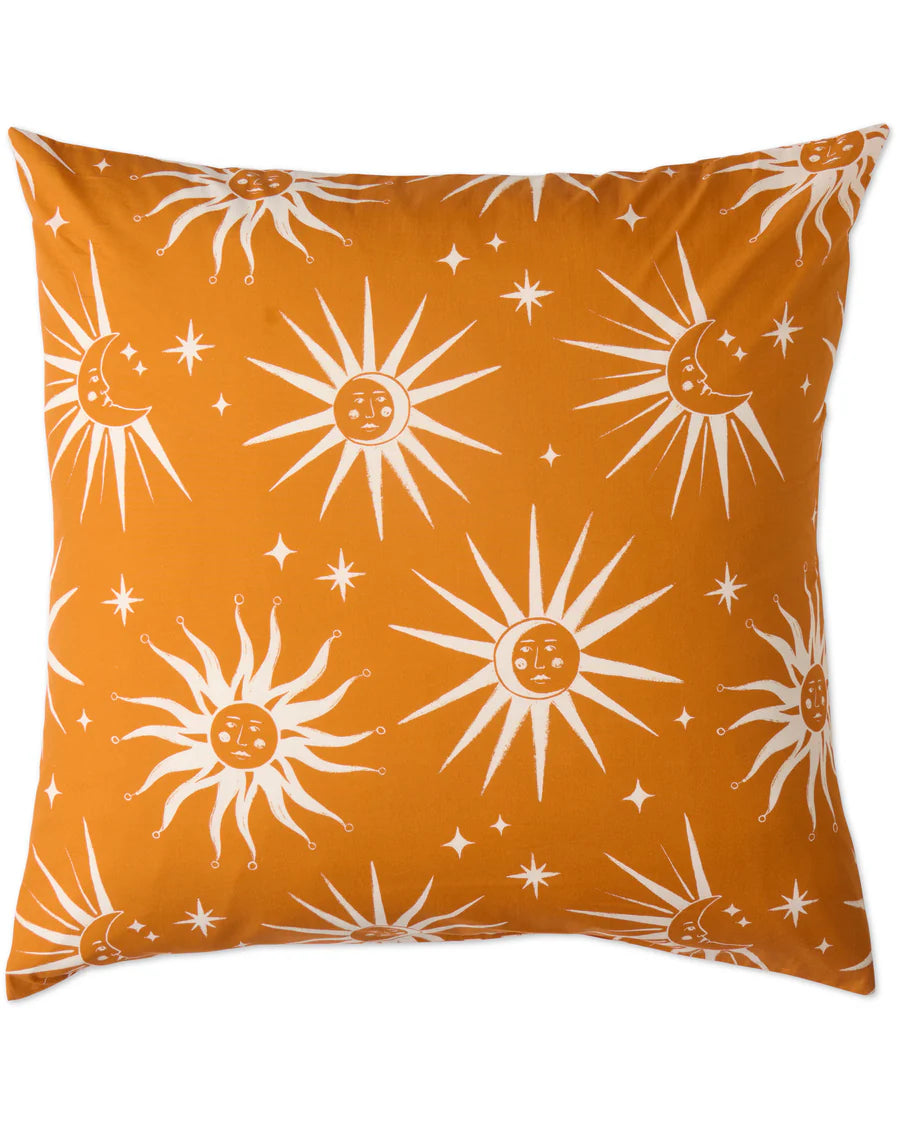 Ray Of Light Ochre Organic Cotton European Pillowcase Set - Kip & Co.
