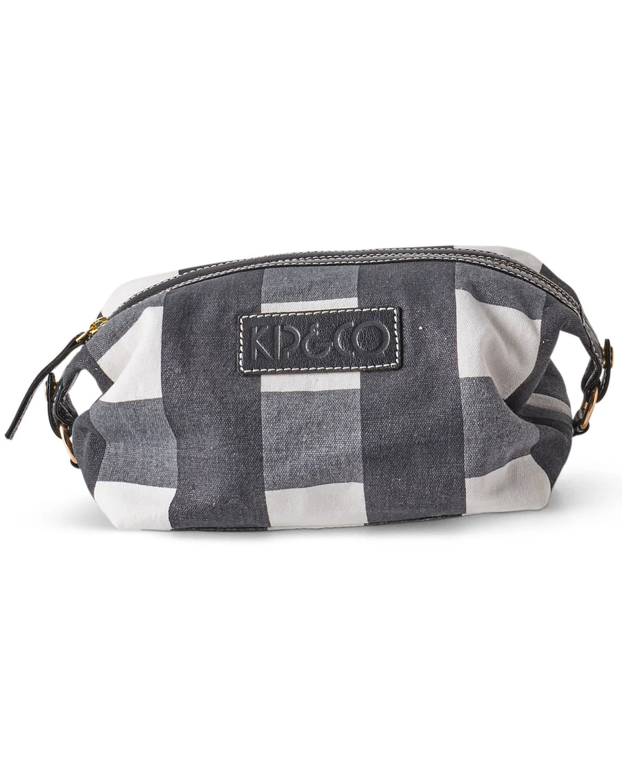Black & White Gingham Toiletry Bag -  Kip & Co.