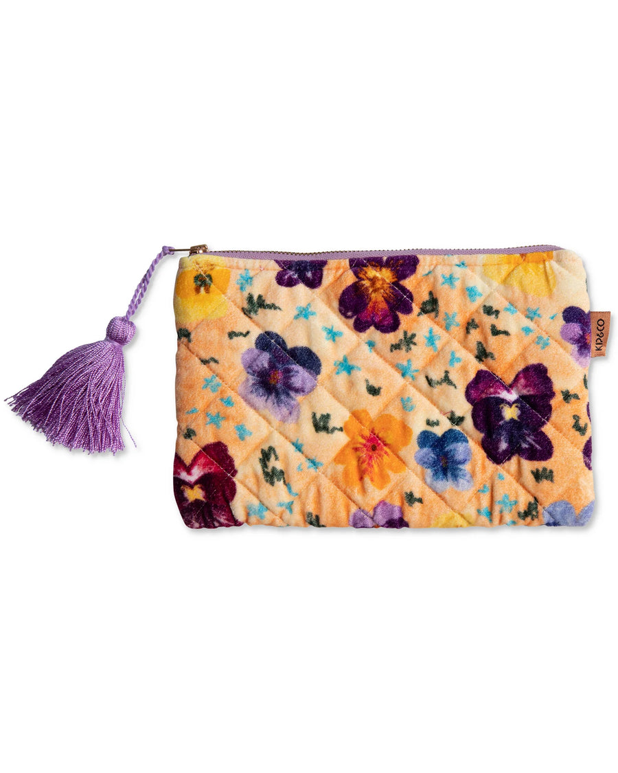 Pansy Velvet Cosmetics Purse - Kip & Co.