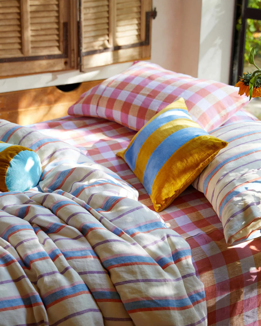 SUMMER CHECK LINEN PILLOWCASES - Kip & Co.