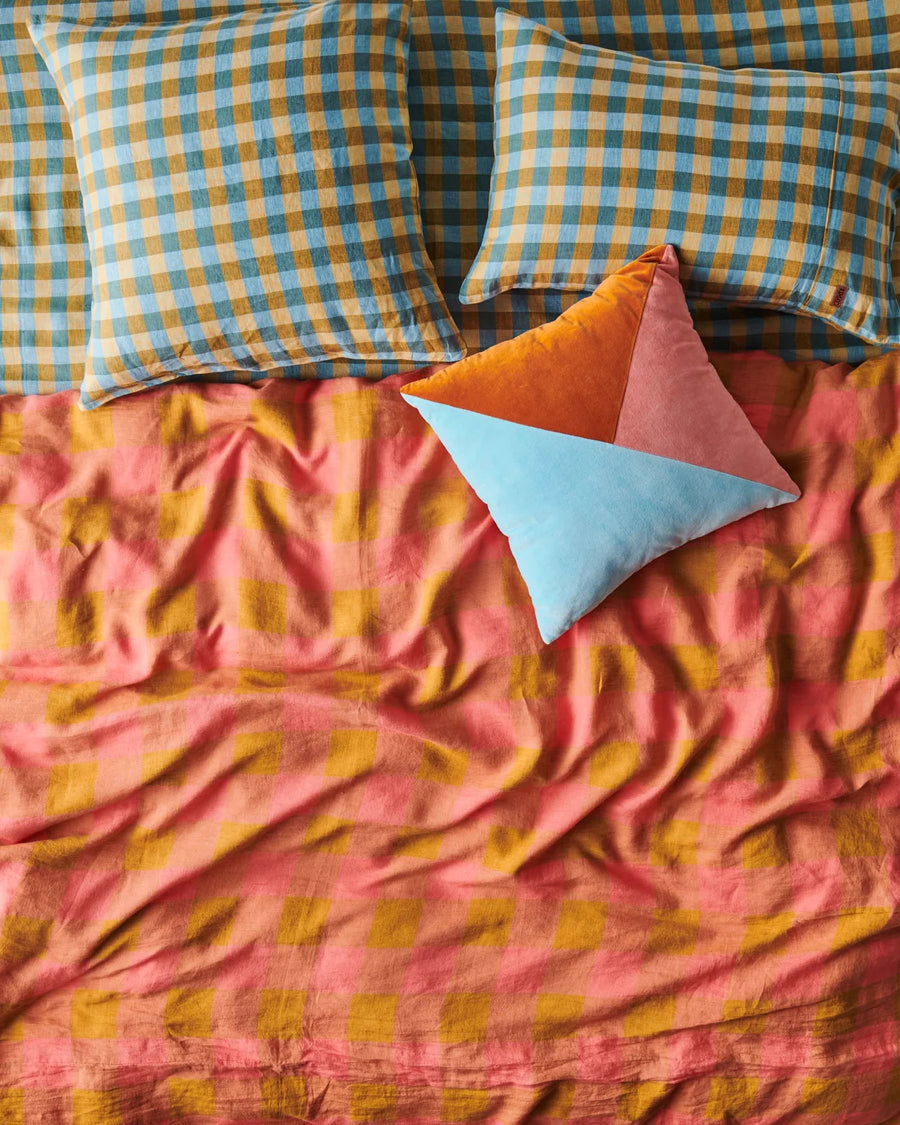 MARIGOLD TARTAN LINEN EUROPEAN PILLOWCASES - Kip & Co.