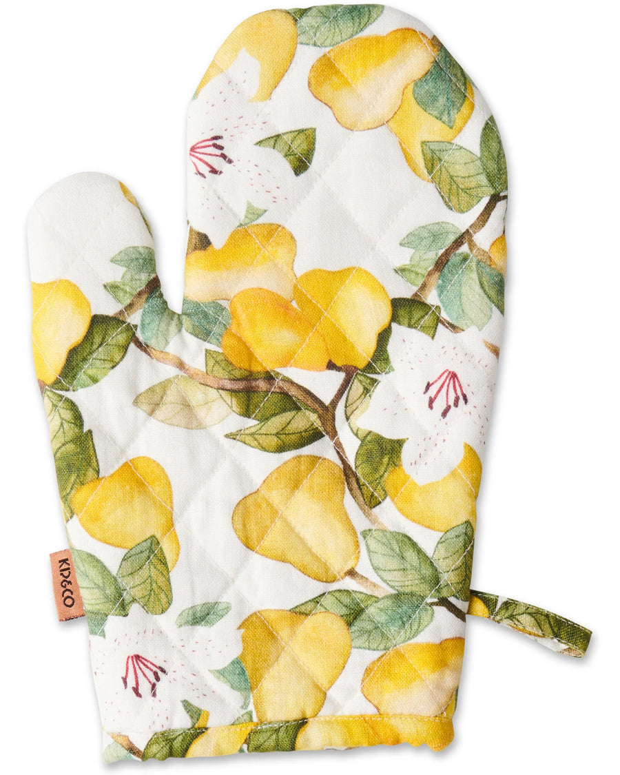 SUMMER LILY WHITE OVEN MITT - Kip & Co.