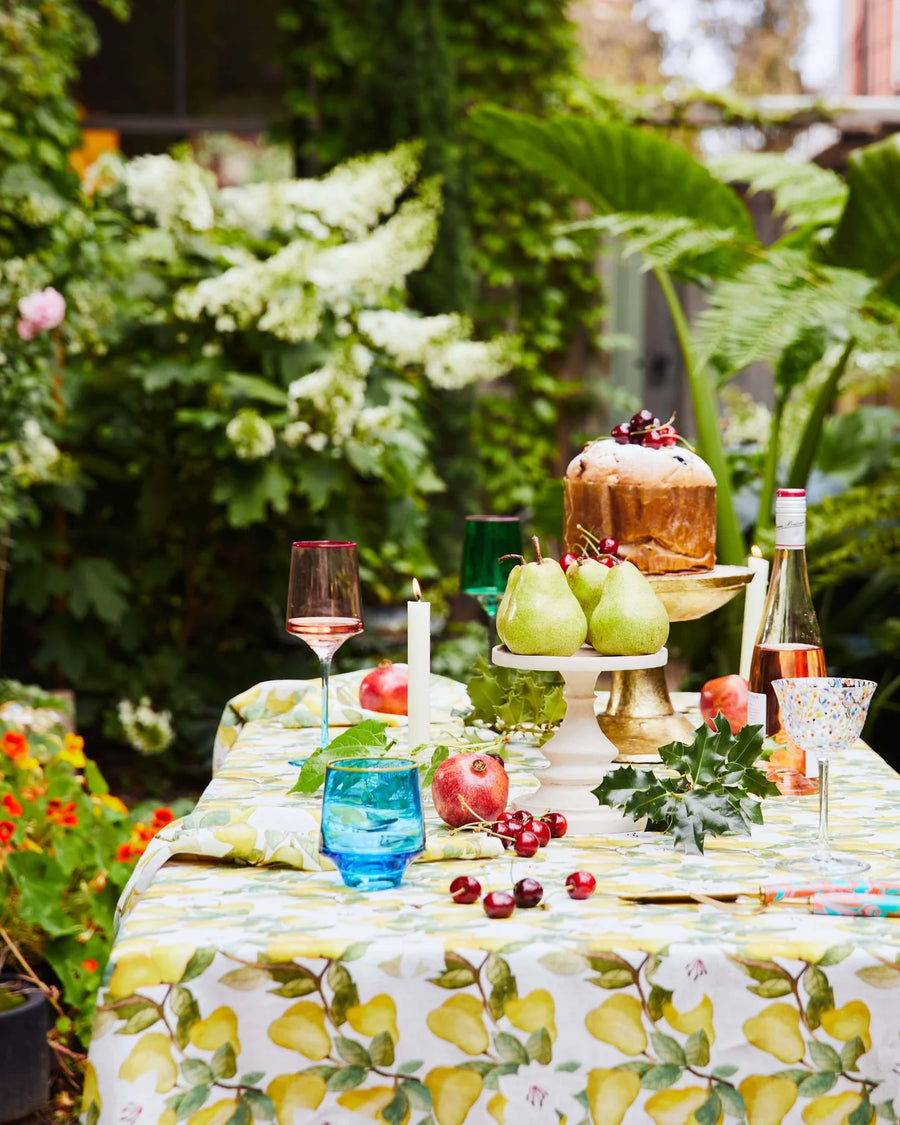 SUMMER LILY WHITE LINEN TABLECLOTH - Kip & Co.