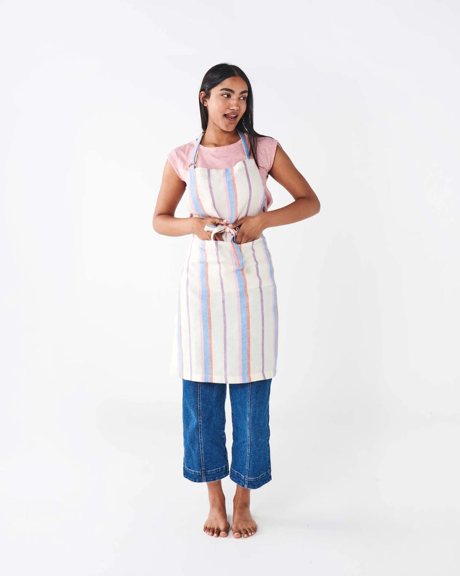 MALDIVES STRIPE LINEN APRON - Kip & Co.