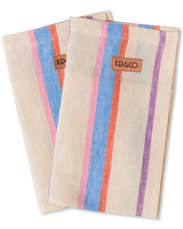 MALDIVES STRIPE LINEN 4P NAPKIN SET - Kip & Co.