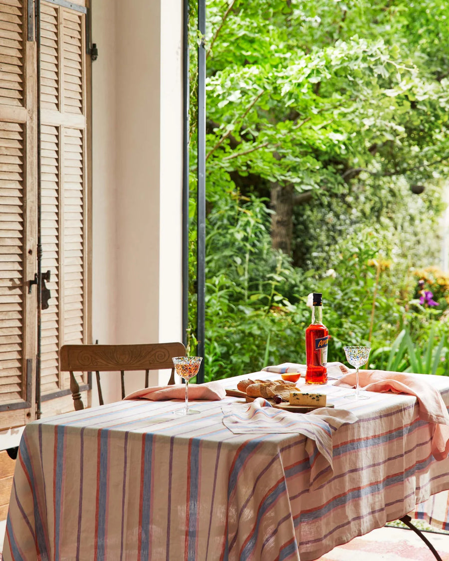 MALDIVES STRIPE LINEN TABLECLOTH - Kip & Co.