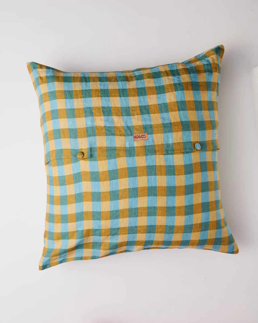 MARIGOLD TARTAN LINEN EUROPEAN PILLOWCASES - Kip & Co.