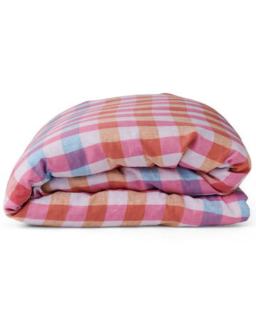 SUMMER CHECK LINEN QUILT COVER - Kip & Co.