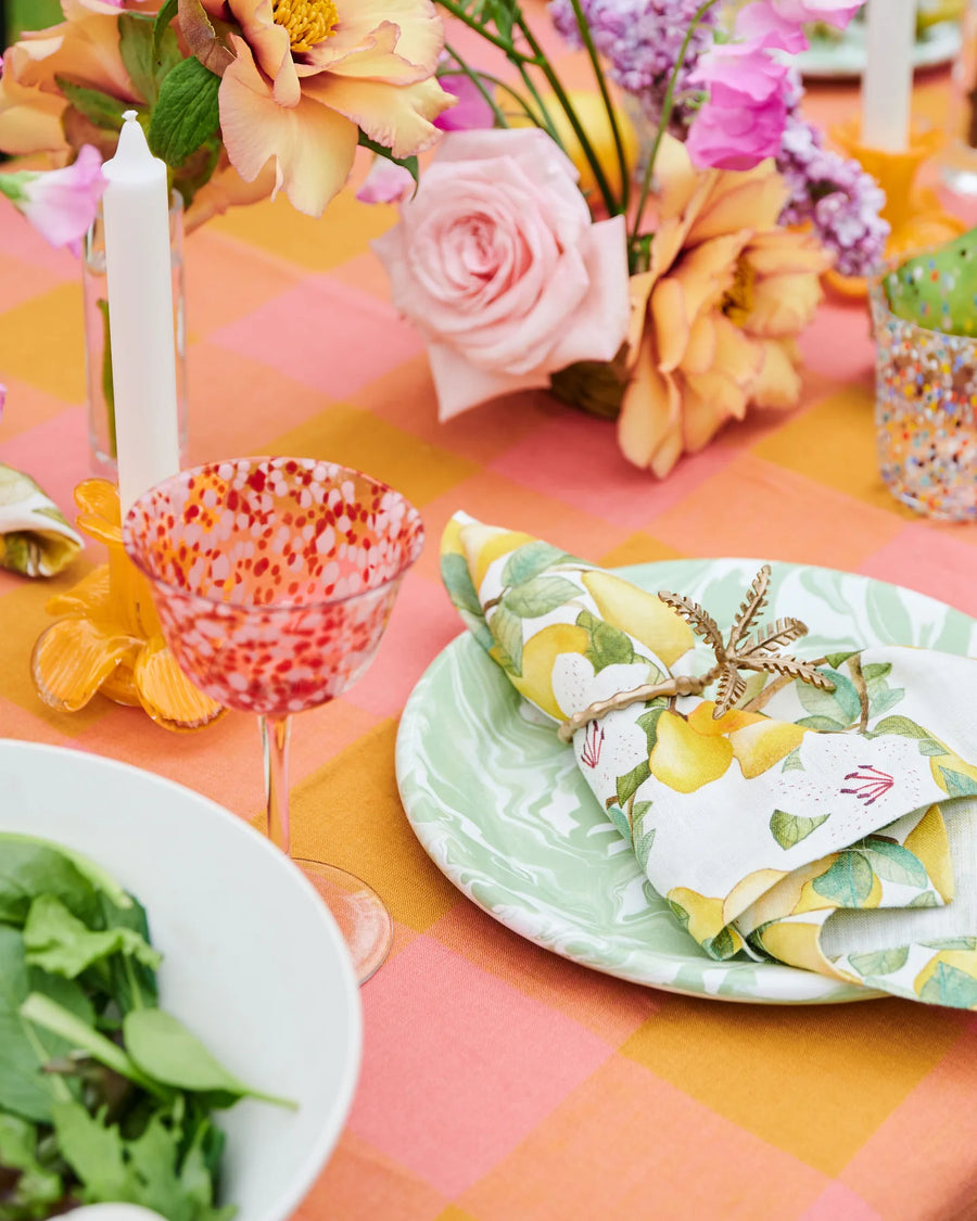 Toasted Marshmallow Round Linen Tablecloth - Kip & Co.