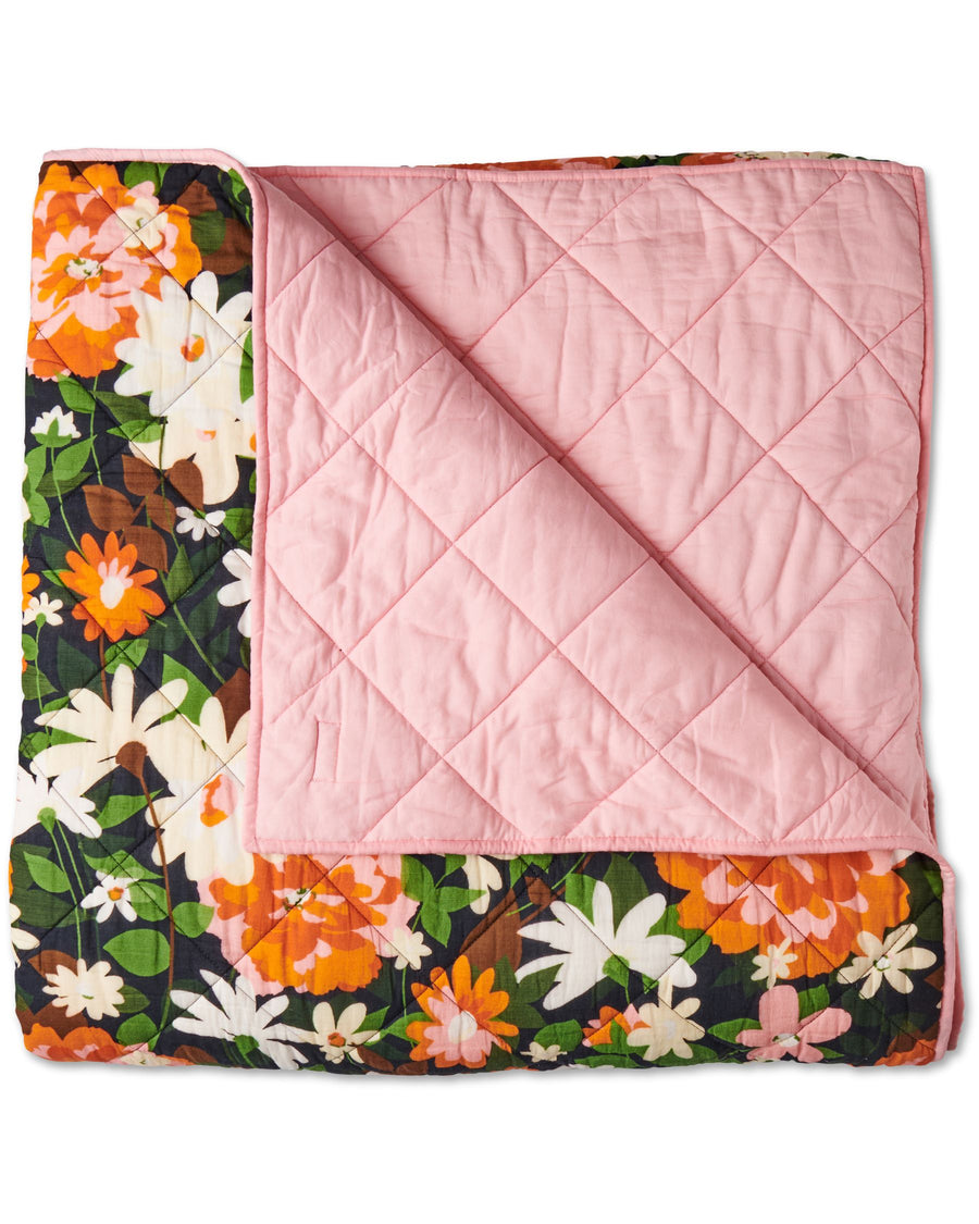 Dreamy Floral Organic Cotton Quilted Bedspread Large - Kip & Co.