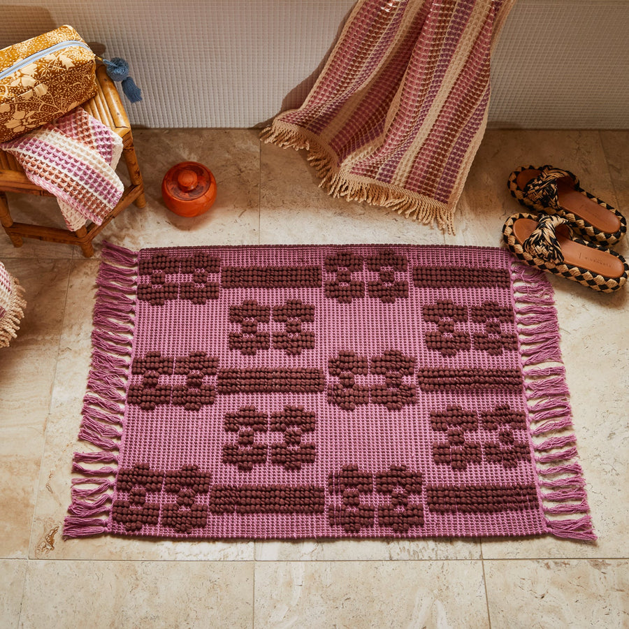 Sawa Cotton Mat - Rosewater - Sage & Clare