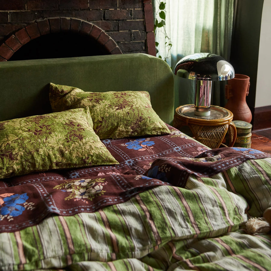 Alka Linen Pillowcase Set - Reed - Sage & Clare