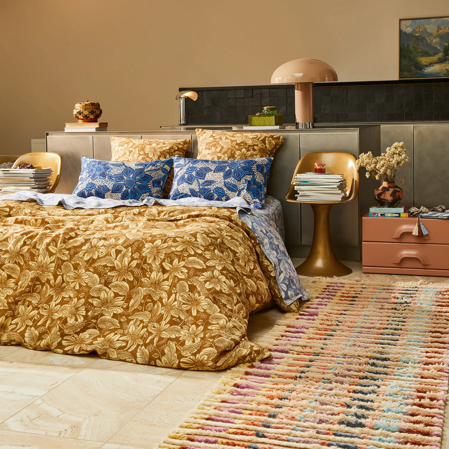 Amrita Linen Quilt Cover - Ginger - Sage & Clare