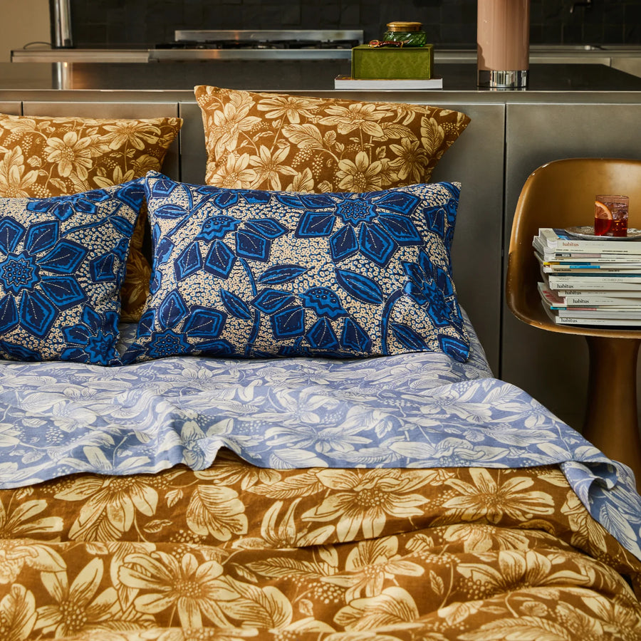 Amrita Linen Quilt Cover - Ginger - Sage & Clare