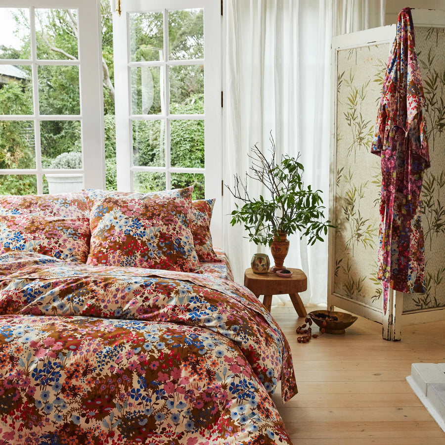 Aisha Cotton Quilt Cover - Ginger - Sage & Clare