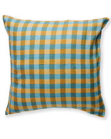 MARIGOLD TARTAN LINEN EUROPEAN PILLOWCASES - Kip & Co.