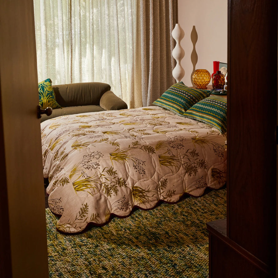 Adelyn Scalloped Quilted Coverlet - Sage & Clare