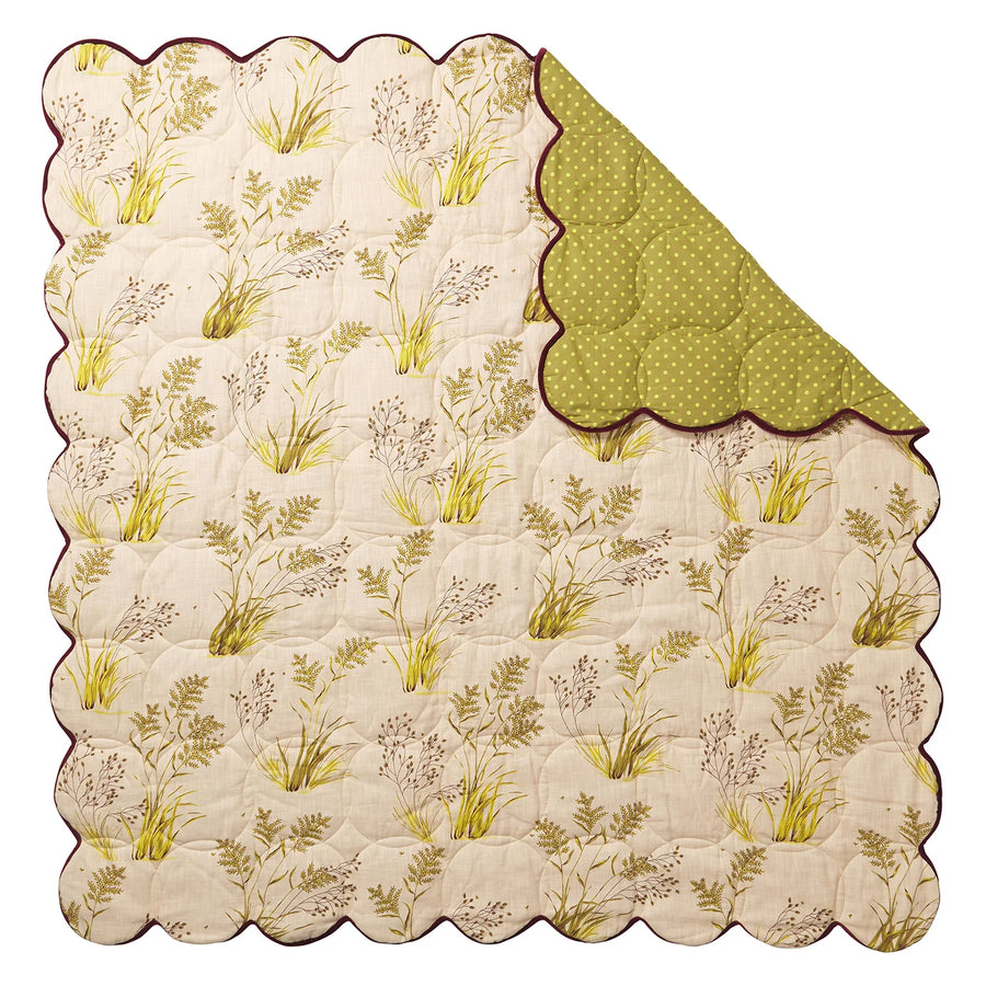 Adelyn Scalloped Quilted Coverlet - Sage & Clare