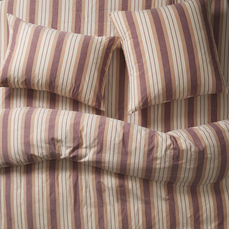 Brigitte Cotton Euro Pillowcase Set - Mahogany - Sage & Clare