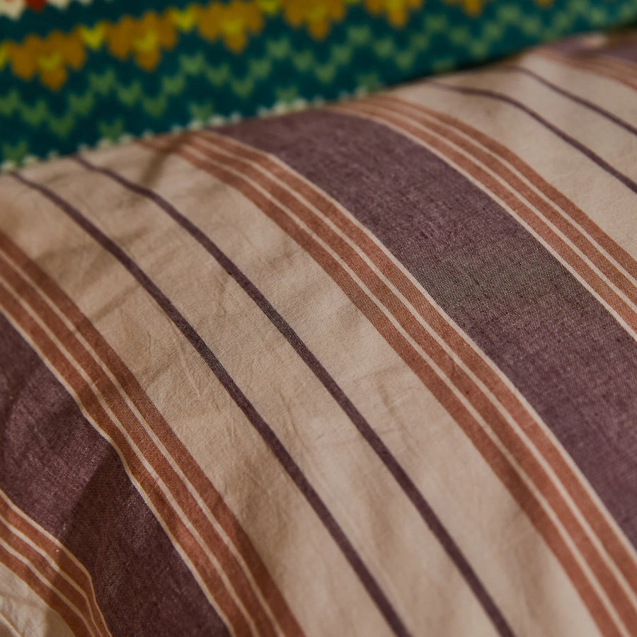 Brigitte Cotton Pillowcase Set - Mahogany - Sage & Clare