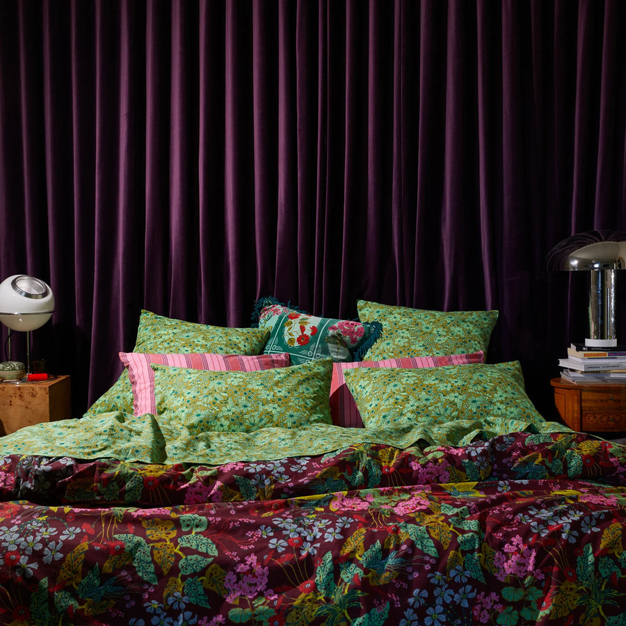 Evette Cotton Pillowcase Set - Olive - Sage & Clare