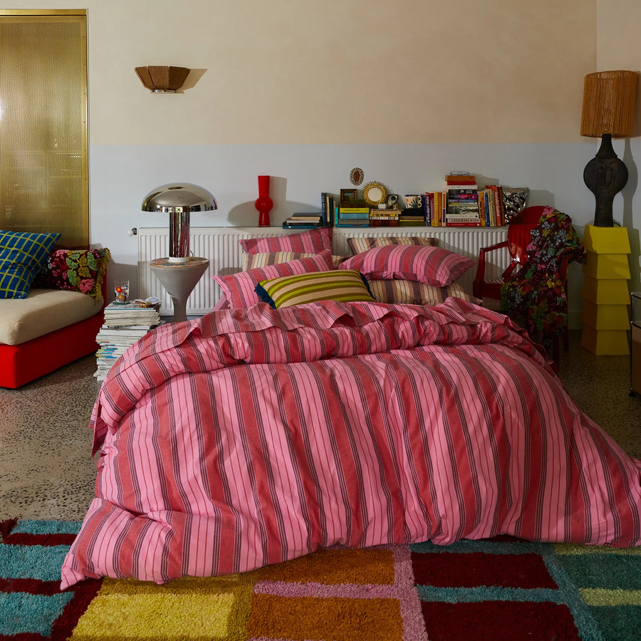 Brigitte Cotton Quilt Cover - Scarlet - Sage & Clare