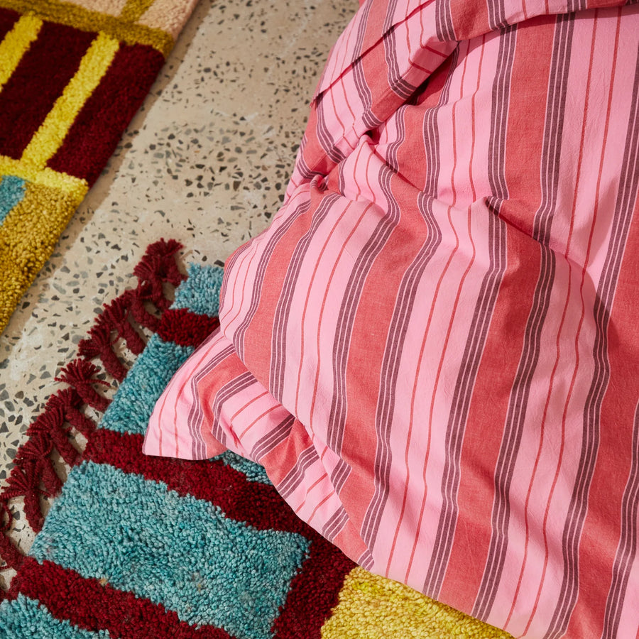 Brigitte Cotton Quilt Cover - Scarlet - Sage & Clare