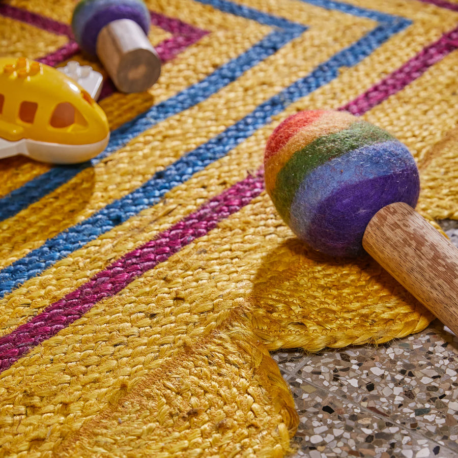 Burnet Jute Rug - Mustard - Sage & Clare