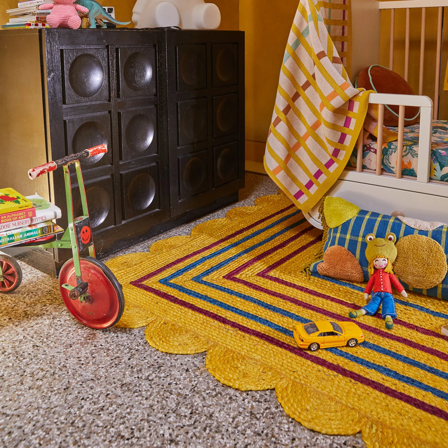 Burnet Jute Rug - Mustard - Sage & Clare
