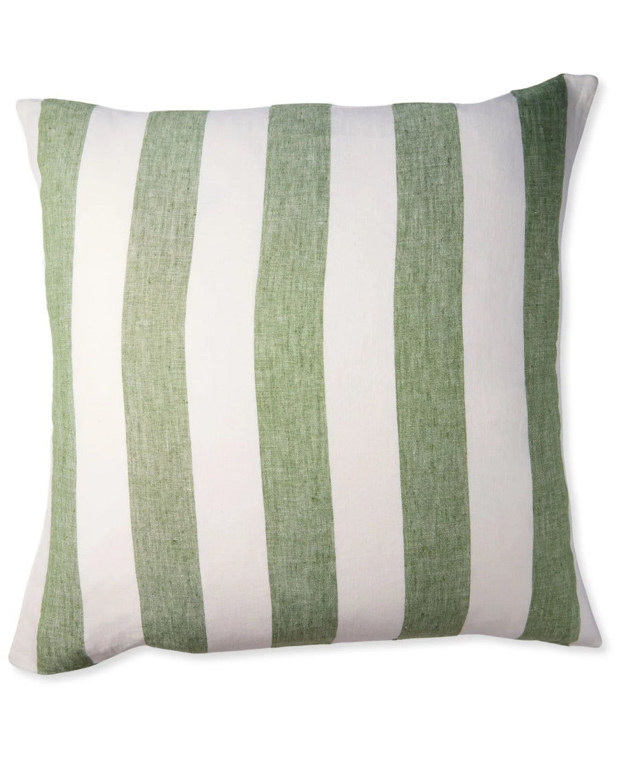 Moss Stripe Linen Euro Pillowcase Set - Kip & Co.
