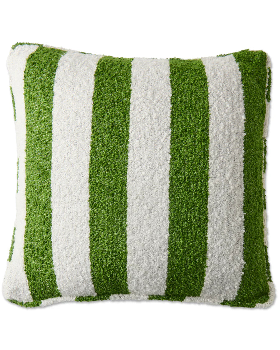 Moss Stripe Boucle Square Cushion - Kip & Co.