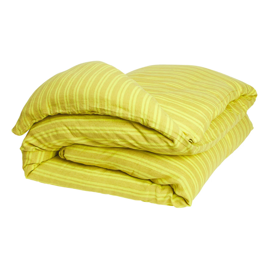 Nadine Linen Quilt Cover - Olive - Sage & Clare