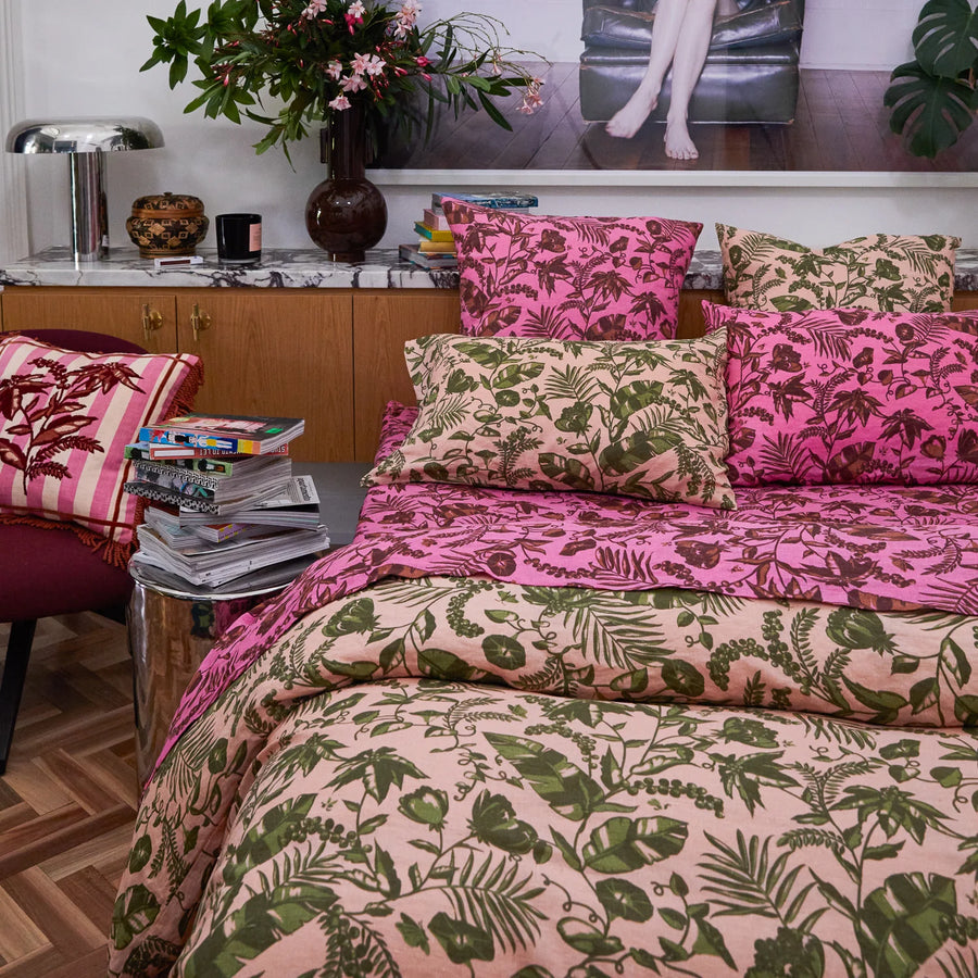 Safia Linen Euro Pillowcase Set - Martini - Sage & Clare