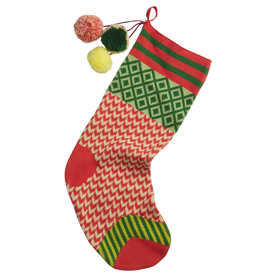 Palmina Knitted Stocking - Crimson - Sage & Clare