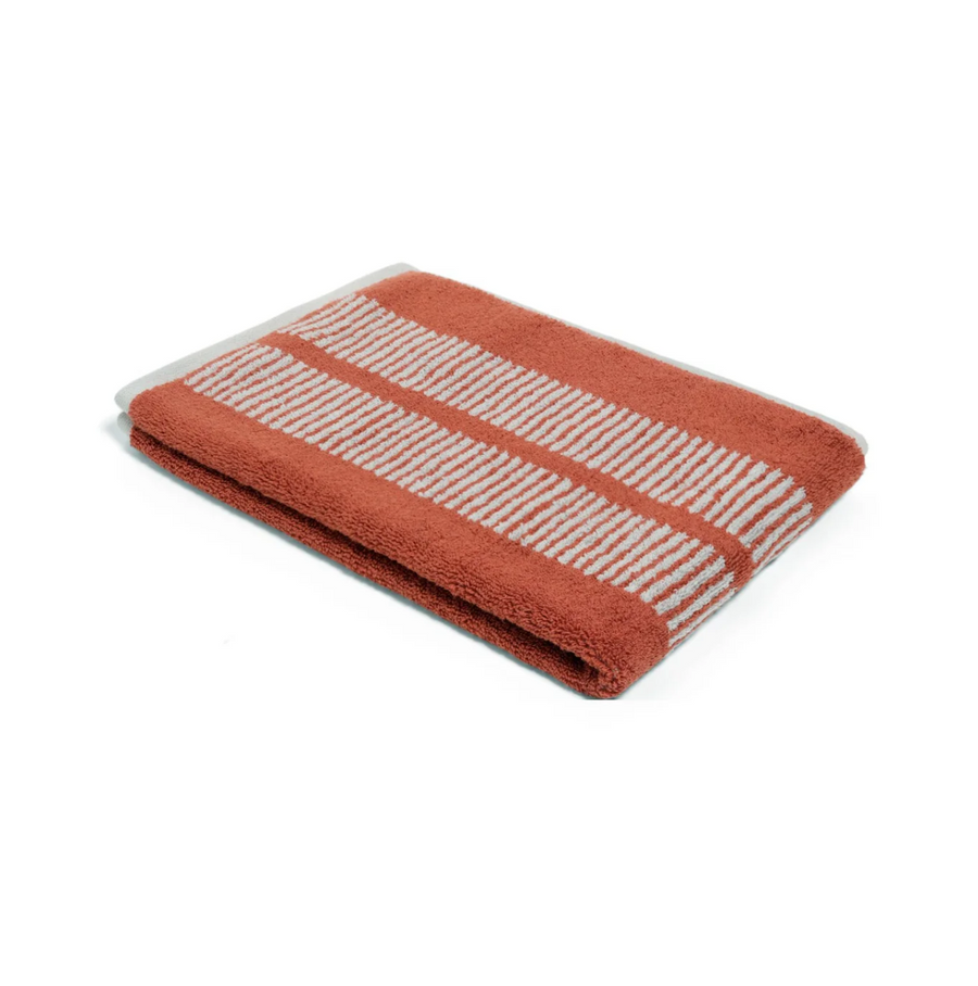 Terracotta/Stone Hand Towel - Dual Dash - Loop Home