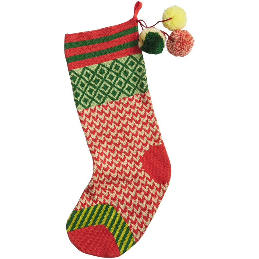 Palmina Knitted Stocking - Crimson - Sage & Clare
